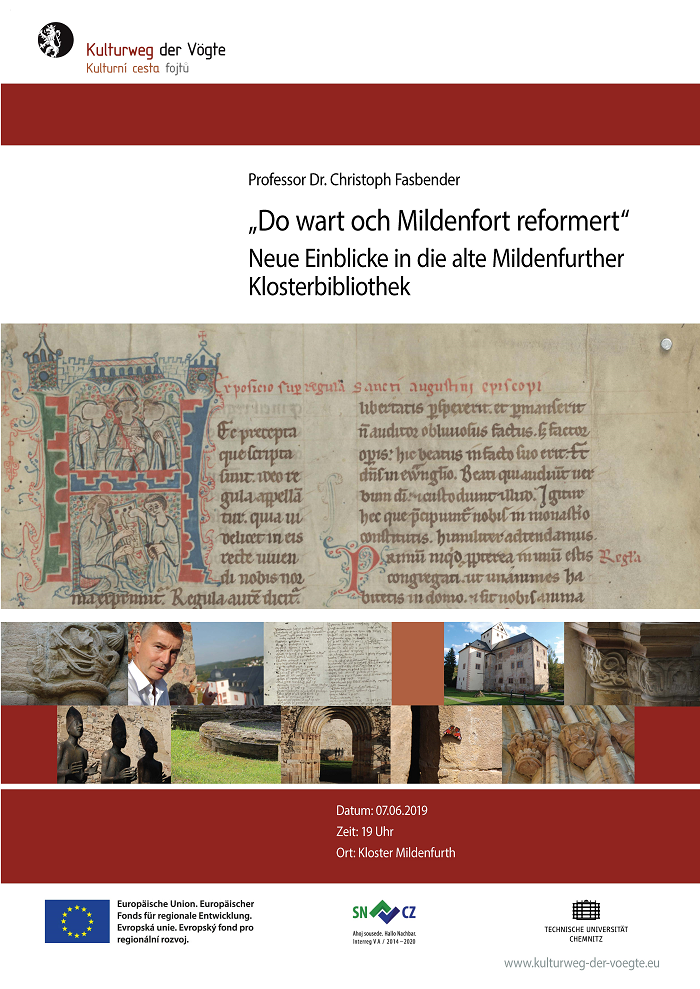 Plakat von Veranstaltung in Klosterbibliothek Mildenfurth